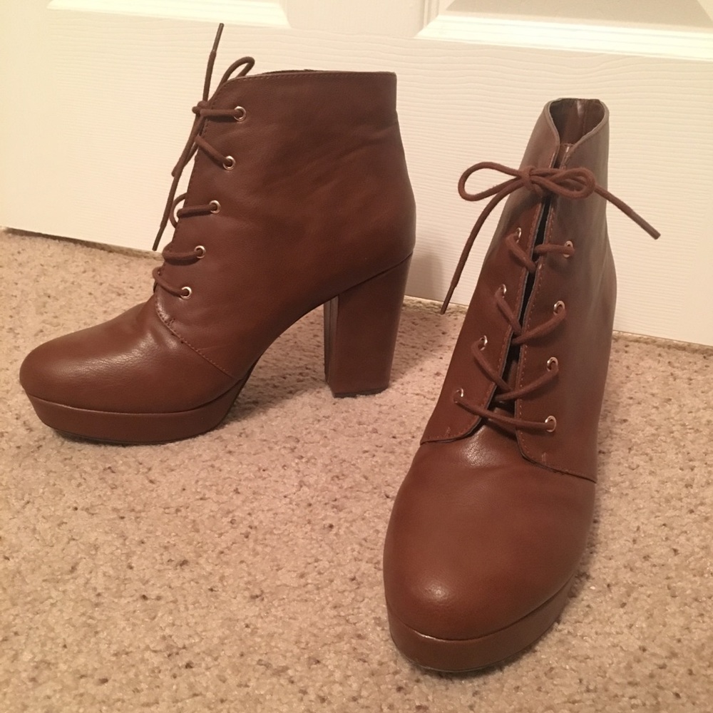 Light brown heeled boots